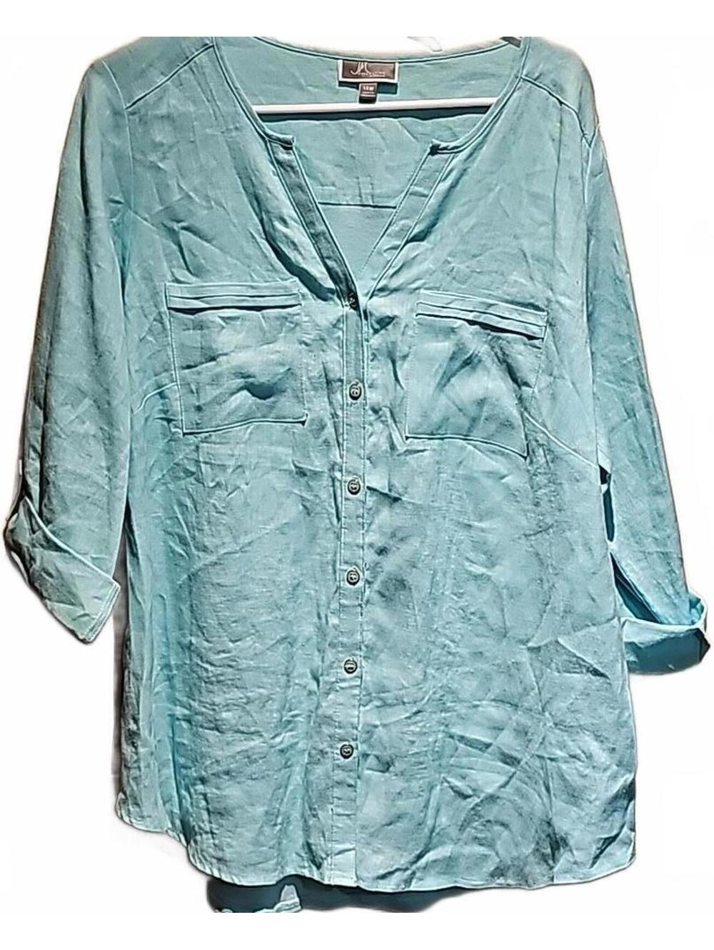 Jm collection linen button down shirt size 14W
